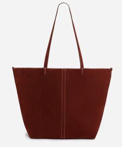 Vanessabruno Femme Sacs Grand Cabas Daily En Cuir Velours | Cognac
