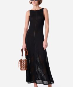 Vanessabruno Femme Men's Robe Longue Emeraude | Noir