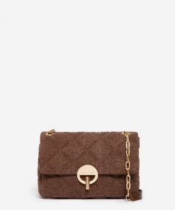 Vanessabruno Femme Grand Sac Moon En Lin | Moka