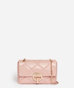 Vanessabruno Femme Moyen Sac Moon En Cuir | Rose Poudre