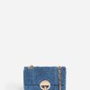 Vanessabruno Femme Petit Sac Moon En Lin | Indigo