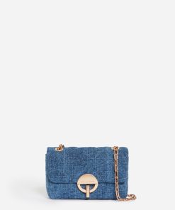 Vanessabruno Femme Petit Sac Moon En Lin | Indigo