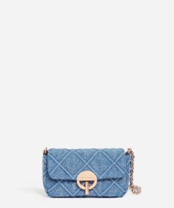 Vanessabruno Femme Petit Sac Moon En Denim | Bleu Ciel
