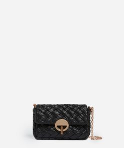 Vanessabruno Femme Petit Sac Moon En Cuir Tressé | Noir