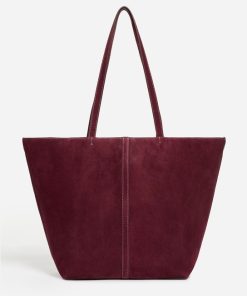 Vanessabruno Femme Sacs Grand Cabas Daily En Cuir Velours | Prune