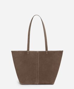 Vanessabruno Femme Sacs Petit Cabas Daily En Cuir Velours | Taupe