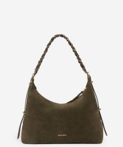 Vanessabruno Femme Petit Sac Hobo Jess En Cuir Velours | Kaki