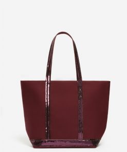 Vanessabruno Femme Sacs Cabas M Zippé En Toile | Pourpre