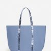 Vanessabruno Femme Sacs Cabas L Zippé En Toile | Bleu Cendre