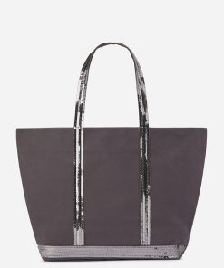 Vanessabruno Femme Sacs Cabas L Zippé En Toile | Anthracite
