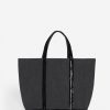 Vanessabruno Femme Sacs Cabas M En Lin | Noir