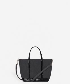 Vanessabruno Femme Sacs Cabas Xs Zippé En Lin | Noir