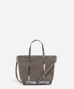 Vanessabruno Femme Sacs Cabas S Zippé En Lin | Granit
