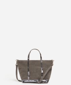 Vanessabruno Femme Sacs Cabas Xs Zippé En Lin | Granit