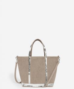 Vanessabruno Femme Sacs Cabas S Zippé En Lin | Calcaire