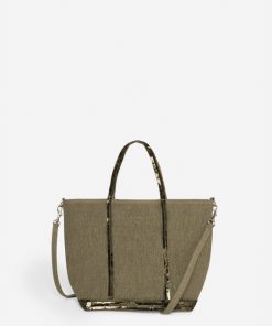 Vanessabruno Femme Sacs Cabas S Zippé En Lin | Kaki