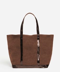 Vanessabruno Femme Sacs Cabas L Zippé En Lin | Moka