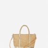 Vanessabruno Femme Sacs Cabas Xs En Raphia Et Sequins Or | Or
