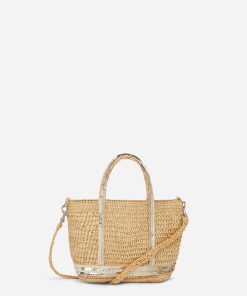 Vanessabruno Femme Sacs Cabas Xs En Raphia Et Sequins Or | Or