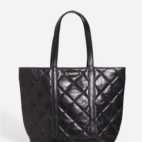 Vanessabruno Femme Sacs Cabas M Zippé En Cuir Matelassé | Noir