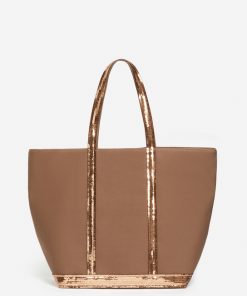 Vanessabruno Femme Sacs Cabas L Zippé En Toile | Muscade