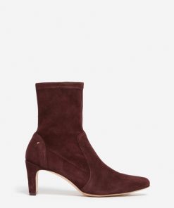 Vanessabruno Femme Chaussures Bottines À Talon En Cuir | Prune