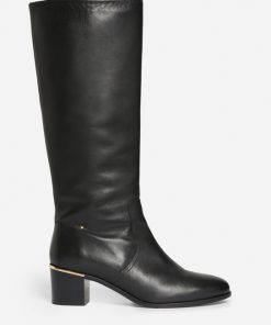Vanessabruno Femme Chaussures Bottes Cavalière En Cuir Lisse | Noir