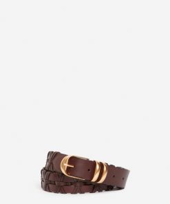Vanessabruno Femme Accessoires Ceinture En Cuir Tressé | Marron